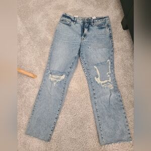 Good American Distressed Mom Jeans